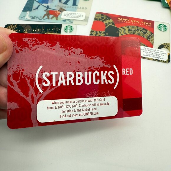 Lot of 36 Starbucks Cards 2008 to 2014 RED CARD Braille Dragon – Excellent - Picture 2 of 12